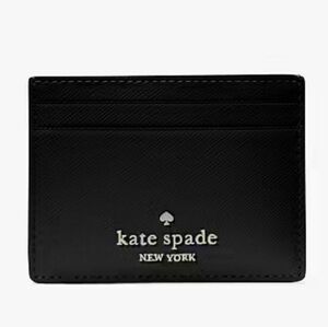 Kate Spade-Madison Slim Card Holder (Black /Silver♠️)